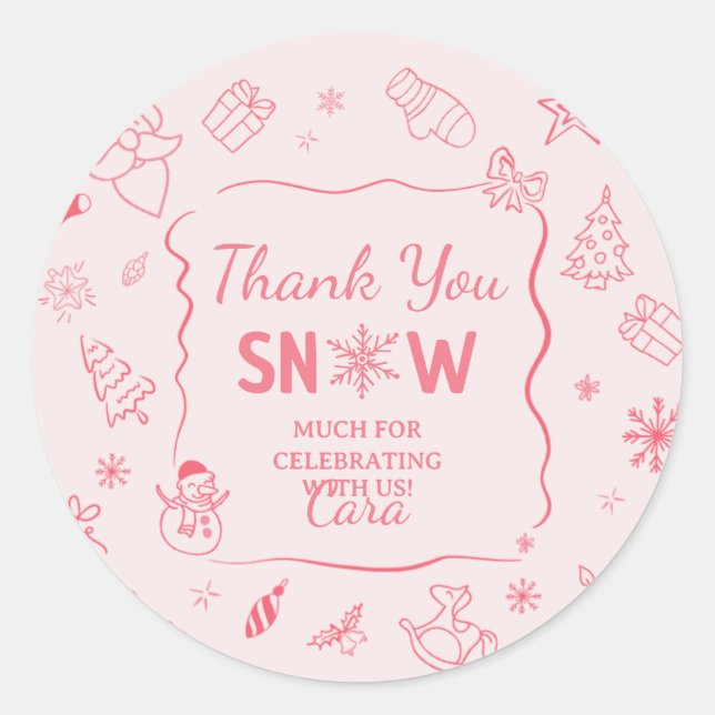 Winter Onederland Birthday Party Sticker (Vorderseite)