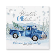 Winter Onederland Blaue Lastwagen Erster Geburtsta