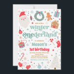 Winter ONEderland Blue Christmas Geburtstagsparty Einladung<br><div class="desc">Winter ONEderland Blue Christmas Geburtstagsparty Einladung</div>
