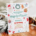 Winter ONEderland Blue Christmas Geburtstagsparty Einladung<br><div class="desc">Winter ONEderland Blue Christmas Geburtstagsparty Einladung</div>