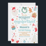 Winter ONEderland Blue Christmas Geburtstagsparty Einladung<br><div class="desc">Winter ONEderland Blue Christmas Geburtstagsparty Einladung</div>