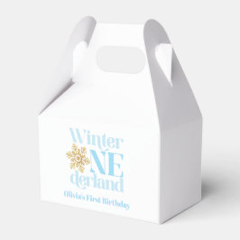 Winter Onederland Blue Gold Snowflake Geschenkschachtel
