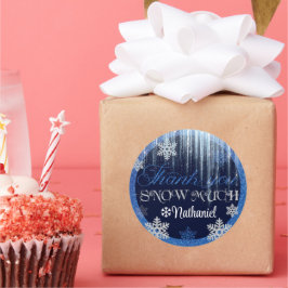 Winter ONEderland Boy Birthday Runder Aufkleber