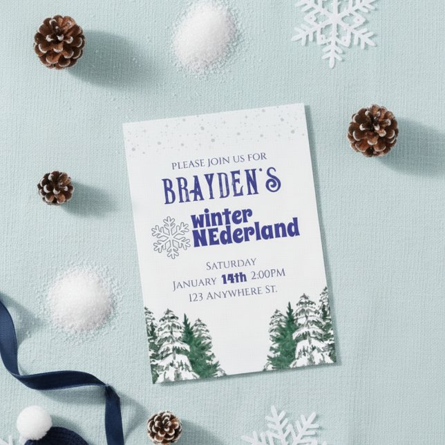 "Winter ONEderland" Boy's 1st birthday invitation Einladung (Von Creator hochgeladen)