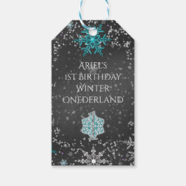 Winter ONEderland Chalk Aquamarin und Lila Party n Geschenkanhänger
