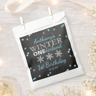 Winter ONEderland Chalkboard 1. Geburtstag Geschenktütchen