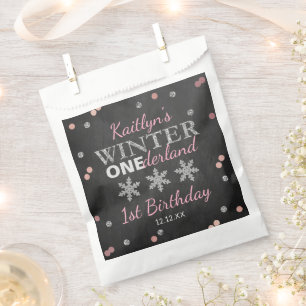 Winter ONEderland Chalkboard 1. Geburtstag Geschenktütchen