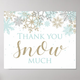 Winter Onederland Danke-Schnee-Viel-Schild Poster