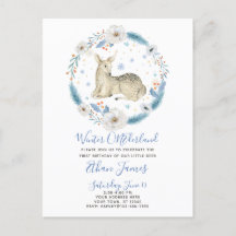Winter ONEderland Deer Floral Baby's 1. Geburtstag