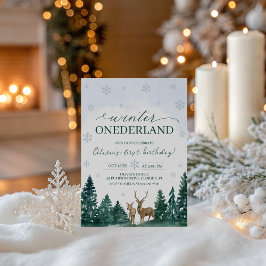 Winter ONEderland Deer Invite Einladung