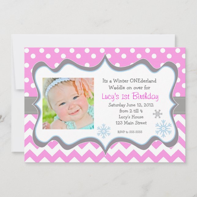 Winter ONEderland Einladung (Vorderseite)