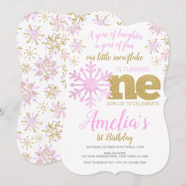 Winter ONEderland Einladung (Vorne/Hinten)