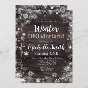 Winter ONEderland Einladung, 1. Geburtstag, Einladung