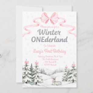 Winter-Onederland-Einladung zum 1. Geburtstag Einladung