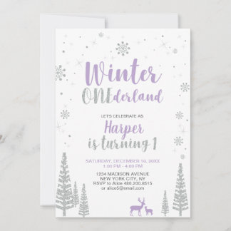 Winter Onederland Einladung zum 1. Geburtstag - Mä