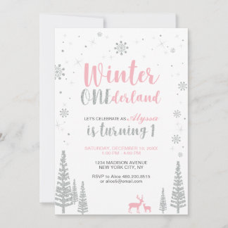 Winter Onederland Einladung zum 1. Geburtstag - Mä