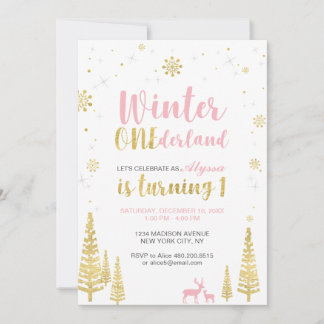 Winter Onederland Einladung zum 1. Geburtstag - Mä