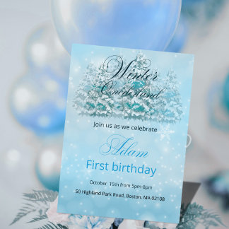 Winter Onederland Einladung zum ersten Geburtstag