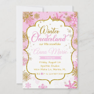 Winter Onederland Einladung zum ersten Geburtstag