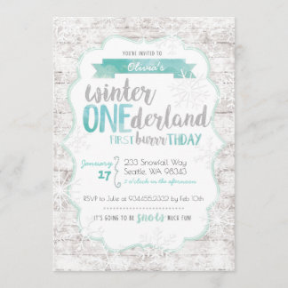 Winter Onederland Einladung zum ersten Geburtstag