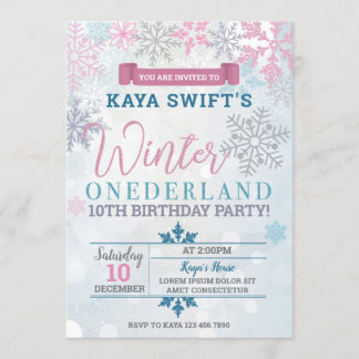 Winter Onederland Einladung zum Geburtstag