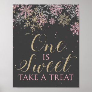 Winter Onederland Eins ist süß Nimm ein Leckerli-S Poster