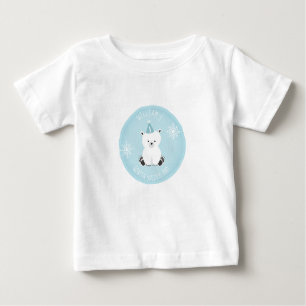 Winter Onederland Eisbär-Blau-erster Geburtstag Baby T-shirt