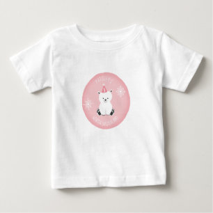 Winter Onederland Eisbär-Rosa-erster Geburtstag Baby T-shirt