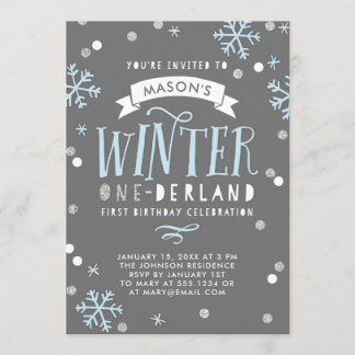 Winter Onederland erste Geburtstagsparty Einladung