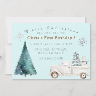Winter ONEderland Erste Geburtstagsparty Einladung