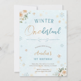Winter Onederland Erste Geburtstagsparty Frost 1. Einladung