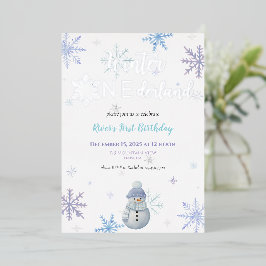 Winter ONEderland Erster Geburtstag Einladung