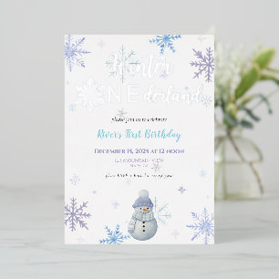 Winter ONEderland Erster Geburtstag Einladung