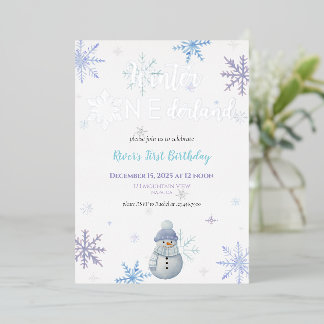 Winter ONEderland Erster Geburtstag Einladung
