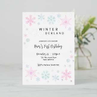 Winter ONEderland Erster Geburtstag Einladung