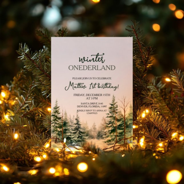 Winter Onederland Erster Geburtstag Einladung (Von Creator hochgeladen)