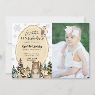 Winter ONEderland Erster Geburtstag Einladung