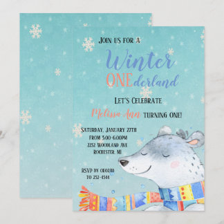 Winter Onederland Erster Geburtstag Einladung