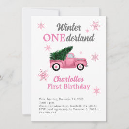 Winter ONEderland Erster Geburtstag Einladungen