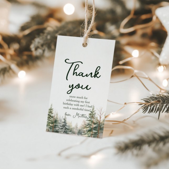 Winter Onederland Erster Geburtstag Geschenkanhänger (Von Creator hochgeladen)