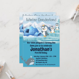 Winter Onederland Erster Geburtstag Niedlicher Pin Einladung