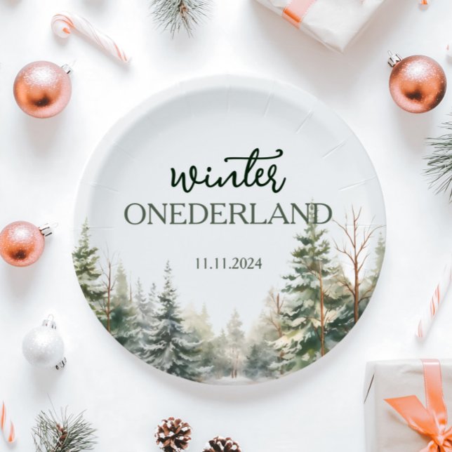 Winter Onederland Erster Geburtstag Pappteller (Von Creator hochgeladen)