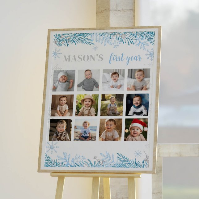 Winter Onederland Erstes Jahr Foto Meilenstein-Zei Poster (Von Creator hochgeladen)