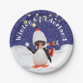 Winter ONEderland First Birthday Party Penguin Pappteller