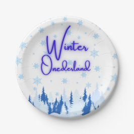 Winter Onederland First Birthday Party Plates Pappteller