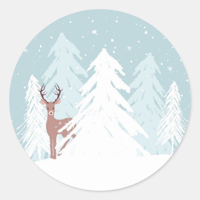 Winter Onederland First Birthday Sticker Deer (Vorderseite)