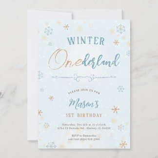 Winter Onederland First Snowflake Boy 1. Geburtsta Einladung