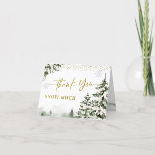 Winter Onederland Forest Erster Geburtstag geklapp Dankeskarte