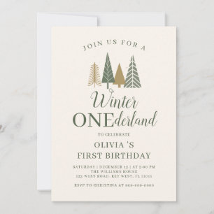 Winter Onederland Foto erster Geburtstag Einladung