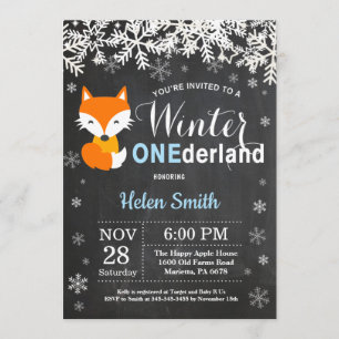 Winter Onederland Fox-Jungen-1. Einladung